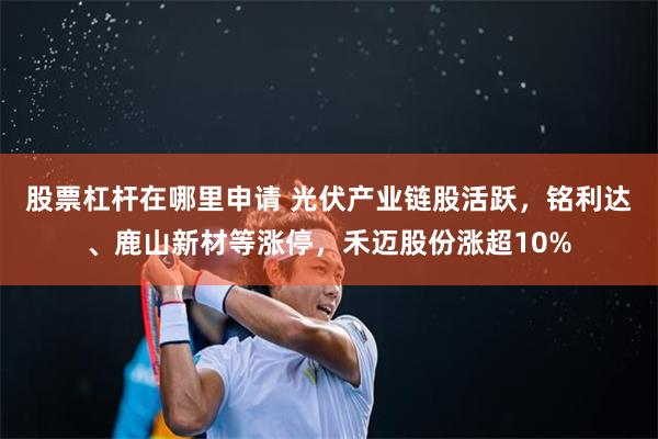 股票杠杆在哪里申请 光伏产业链股活跃,铭利达、鹿山新材等涨停,禾迈股份涨超10%