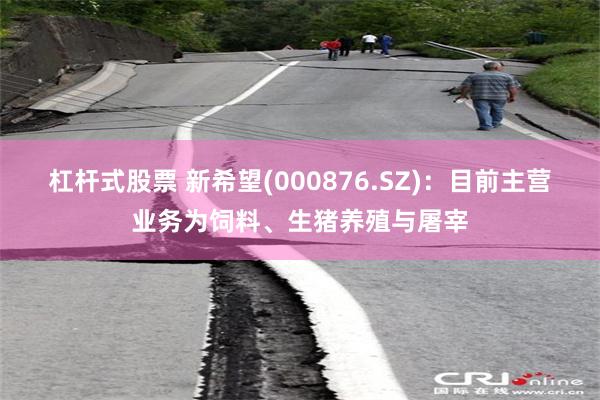 杠杆式股票 新希望(000876.SZ):目前主营业务为饲料、生猪养殖与屠宰