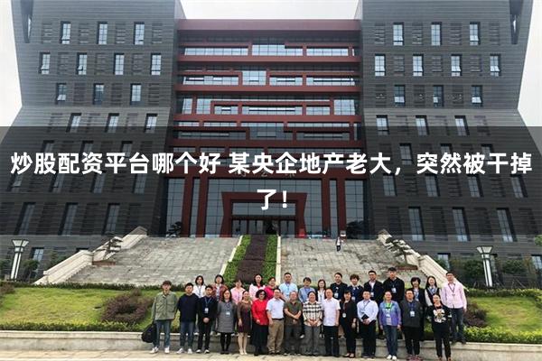 炒股配资平台哪个好 某央企地产老大，突然被干掉了！
