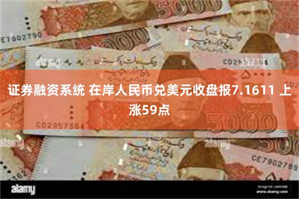 证券融资系统 在岸人民币兑美元收盘报7.1611 上涨59点