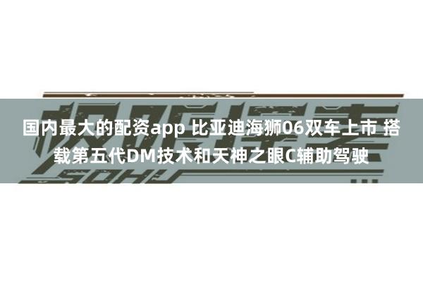 国内最大的配资app 比亚迪海狮06双车上市 搭载第五代DM技术和天神之眼C辅助驾驶